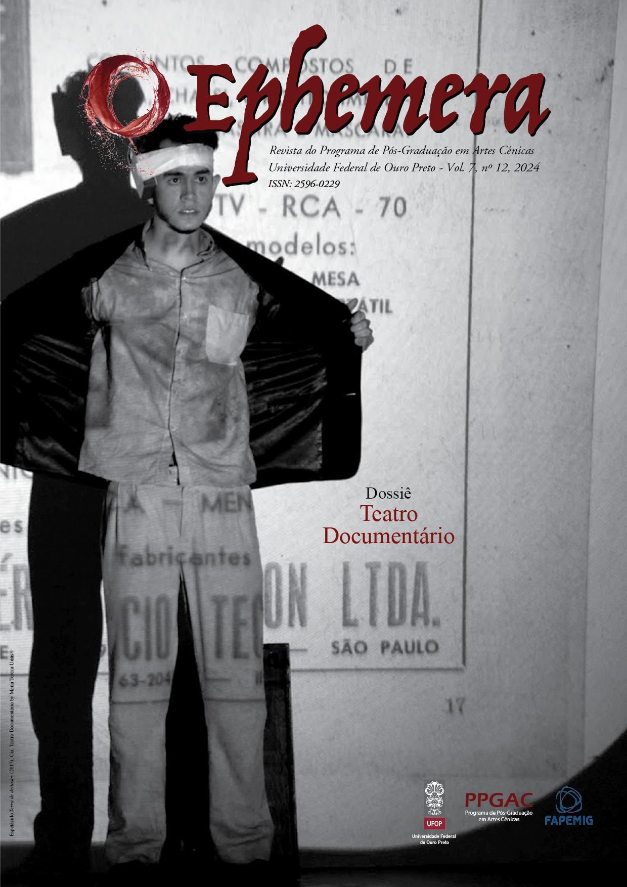 Capa do Dossiê Teatro Documentário da revista Ephemera